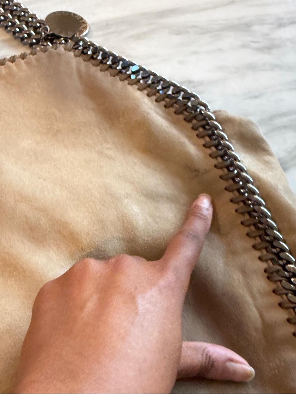 Stella McCartney Large Falabella Ombre Beige Faux Leather Bag w Chain Link *READ - Picture 8 of 11
